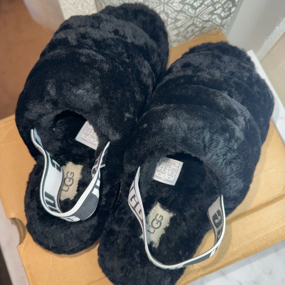 UGG fluff slides